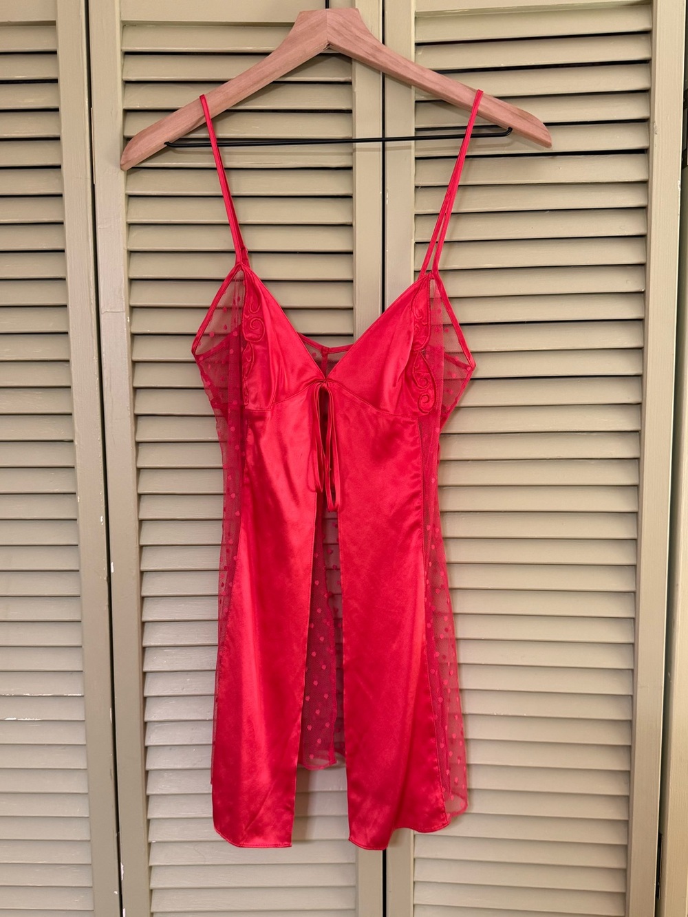 Y2K Victoria's Secret Red Silk & Mesh Slip